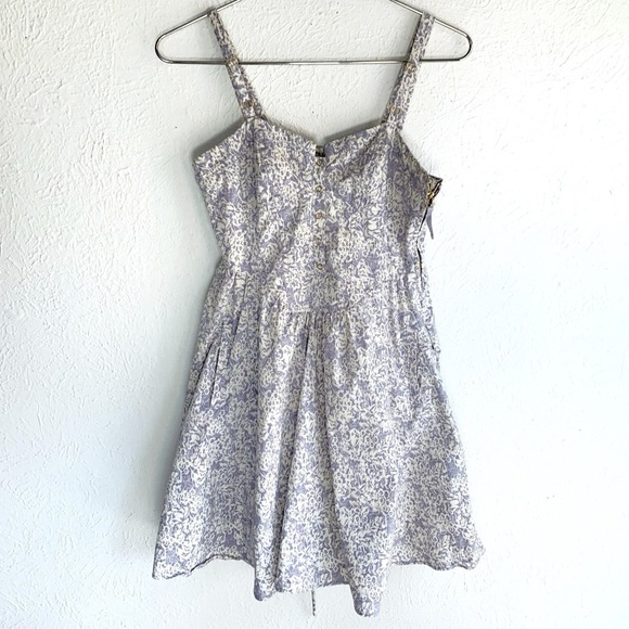 Anthropologie Leifsdottir Bustier Lace Up Floral Dress Sz 2 Cottagecore - Picture 1 of 6